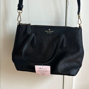 Kate Spade Black Shoulder Bag with Gold Accents
